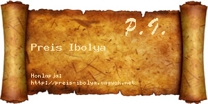 Preis Ibolya névjegykártya